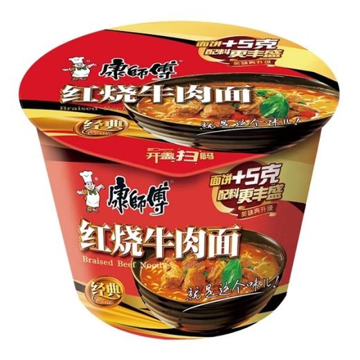 康师傅 方便面 经典红烧牛肉桶面110g*12桶 商品图1