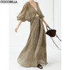 COCOBELLA新国风古法染色半身裙25夏不规则绑带长裙HS3031 商品缩略图0