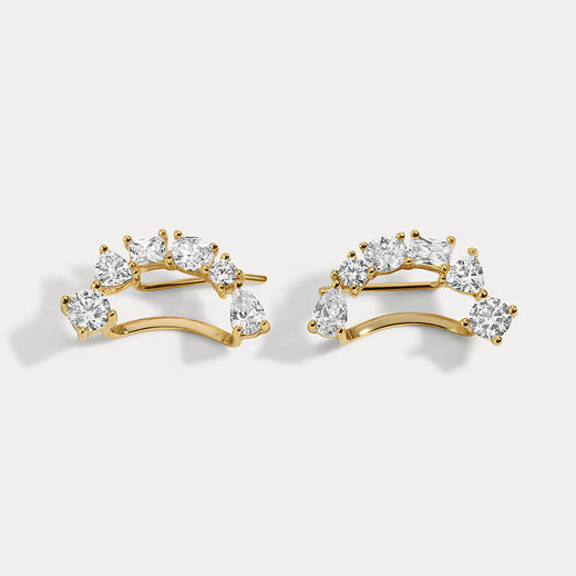 北京仓｜Lili Claspe-Mavis-金色 半圆 锆石 耳钉［美国设计师］ 商品图1