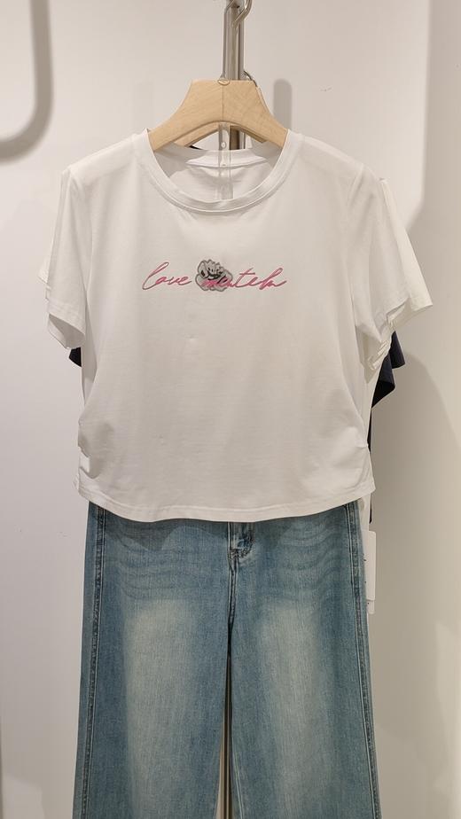 586010精梳棉短款两侧收腰棉T 商品图1