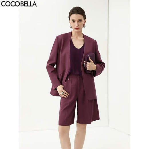 COCOBELLA简约质感直筒五分西裤女春夏百慕大休闲短裤SO3047 商品图0