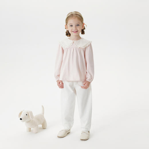 马克珍妮女童花边腰百搭牛仔萝卜裤 宝宝裤子纯棉秋装新品551528 商品图1