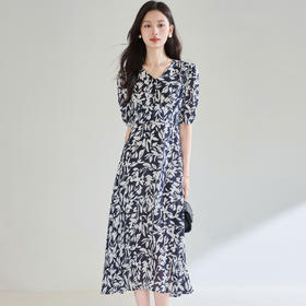 「高货sh」全新升级【铂金会员284/天猫379/差价95】(40211)洛诗琳气质碎花茶歇裙2025夏季中长款高级感收腰A字连衣裙