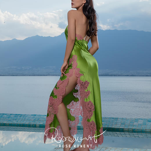 被温柔住的露背双侧开叉真丝长裙可外穿度假 A250315 商品图3