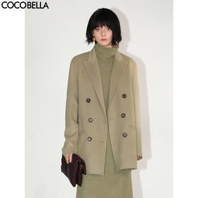 COCOBELLA静奢风手工双面呢羊毛大衣气女质西装毛呢外套WL65