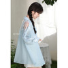 【6折秒杀】鹿向南「晴空蓝语」蓝色轻薄防晒衬衫女夏新款长袖polo领宽松开衫L56306 商品缩略图1