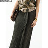 COCOBELLA[100%人丝]新中式提花半身裙秋冬不对称裹身裙HS7036-2 商品缩略图0