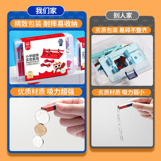猫太子二年级下册科学磁铁实验套装u形强磁小学生吸铁石儿童教具 商品图2