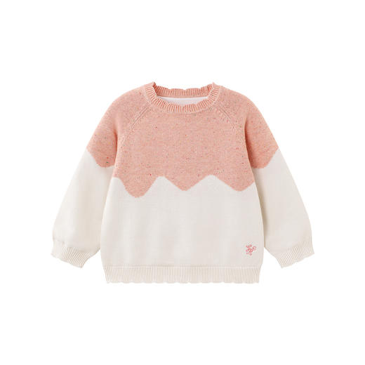 【商场同款】英氏儿童毛衣秋冬新款保暖上衣女童撞色针织纯棉毛衣 商品图4