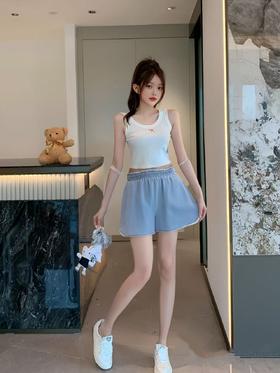 七夕福利-NO退-薄款弧形侧边牛仔软料短裤-喜出