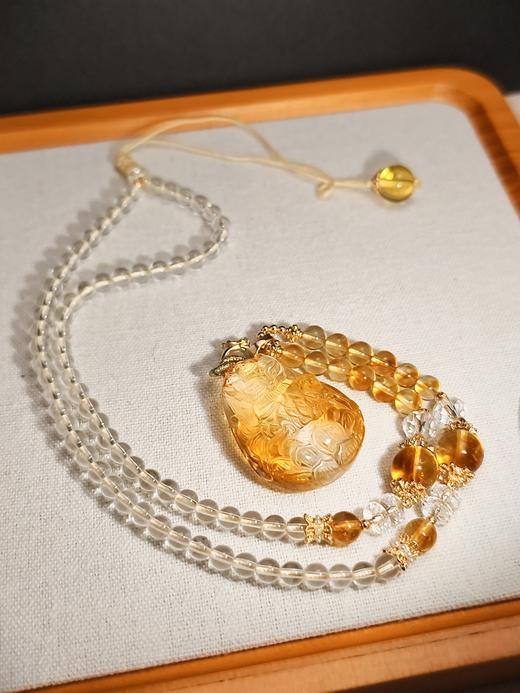 巴西黄锦鲤狐狸水晶吊坠 商品图3