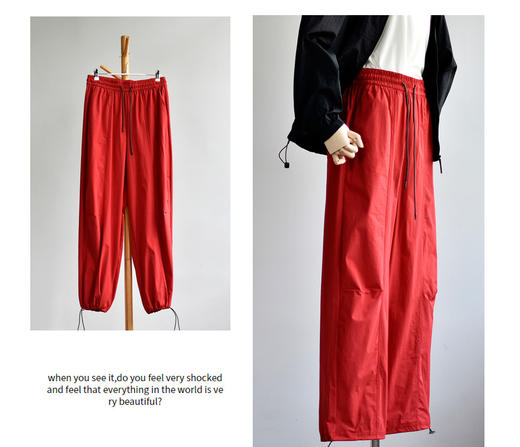 丁摩 【先锋防晒裤】夏锦纶速干两穿伞兵工装裤显瘦薄款直筒裤女5ZF-388 商品图5