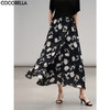 COCOBELLA法式清冷玫瑰印花半裙女25夏假两件通勤长裙HS3125 商品缩略图0