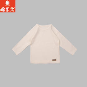 棉果果秋季新品男童女童远山白色罗纹圆领套头T恤M302140425482