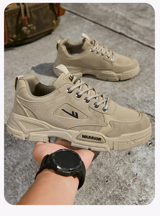 回力男鞋工装鞋春季男士鞋子黑色休闲鞋户外运动登山鞋低帮马丁靴WXP(WZ)-1238 商品图1