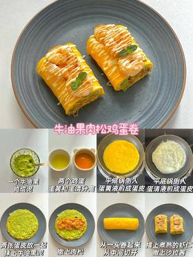 营养早餐---牛油果肉松鸡蛋卷