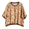 百媚生 文艺复古圆领棉麻短袖T恤衫女宽松显瘦数码扎染上衣B117-9331 商品缩略图4