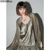 COCOBELLA[100%醋酸]奢感对丝拼接褶皱凉感吊带背心VT0012 商品缩略图0
