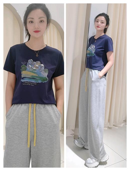 586037时尚精梳棉刺绣印染田园风光棉T 商品图3