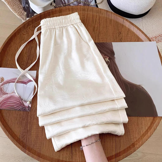 丁摩 醋酸阔腿裤女夏季薄款高腰显瘦防晒垂坠感拖地直筒裤5ZF-310 商品图2