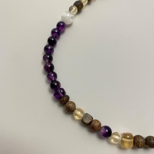 【普陀山】设计款紫超七水晶沉⾹手串  ⼼宁-流光双圈 商品图5