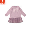 棉果果秋季新品女童丁香紫大毛圈网纱连衣裙M322700225430 商品缩略图1