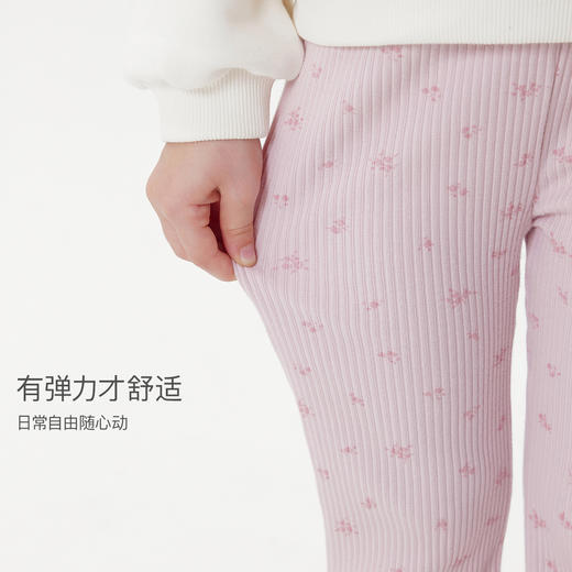 马克珍妮女童甜美花边弹弹喇叭裤宝宝打底裤2025年秋装新品551326 商品图4