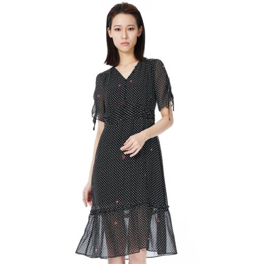 现货热销【度假V领印花裙】奇威短袖雪纺飘逸连衣裙0HC0313180 商品图0