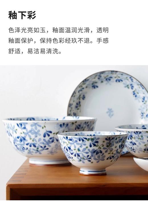 家居小蓝芽餐具一人食碟日本进口高轻量强化瓷釉下彩碗面碗美浓烧小蓝芽系列散件 商品图4