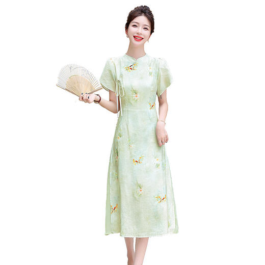 新款2025年夏季气质修身新中式改良旗袍LNS9631-1 商品图4