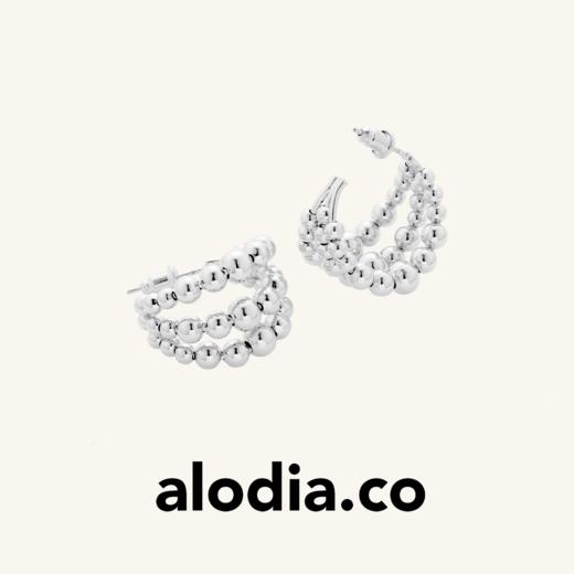 【E24037-g】alodia.co 品牌直发 玄珠月影hoop耳圈耳环 设计感精致小众耳饰925银针RJ136 商品图1