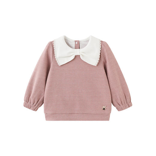 【商场同款】英氏儿童套头衫春秋保暖女童长袖上衣千鸟格儿童卫衣 商品图4