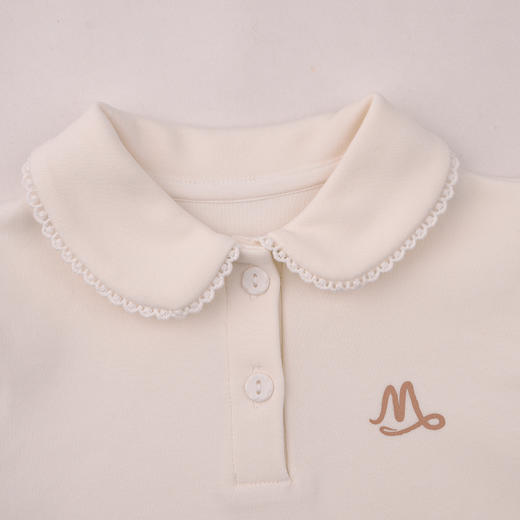 棉果果秋季新品女童远山白翻领套头T恤M322140225429 商品图1