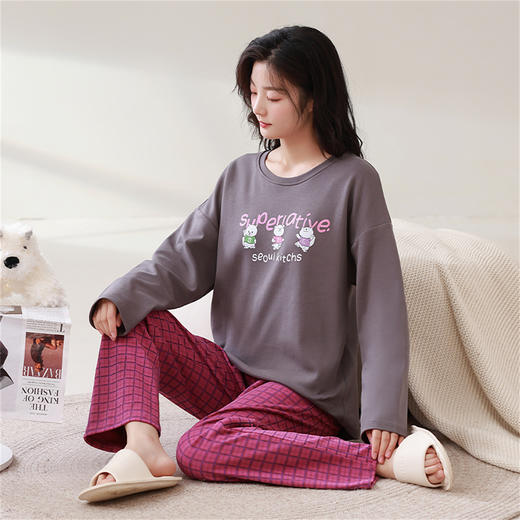 康妮雅女式长袖长裤套头套装 商品图1