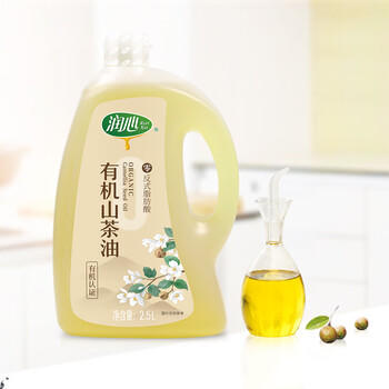 润心【保真山茶油】有机山茶油 低温冷榨一级零反式脂肪酸山茶油*2.5L /粮油调味 /食用油 /山茶油 商品图1