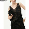 COCOBELLA重工刺绣蕾丝吊带背心夏可外穿打底黑金上衣VT0020 商品缩略图0