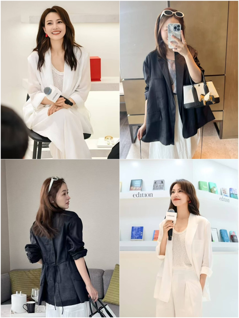 高圆圆同款 ED 25 夏新款苎麻西装
