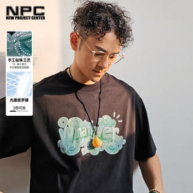 NPC潮牌财神系列钱币珠子复古数码印花短袖T恤男夏季抑菌NP56TE85