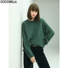 COCOBELLA重工几何绗缝套头卫衣女简约宽松休闲圆领上衣SE513 商品缩略图0