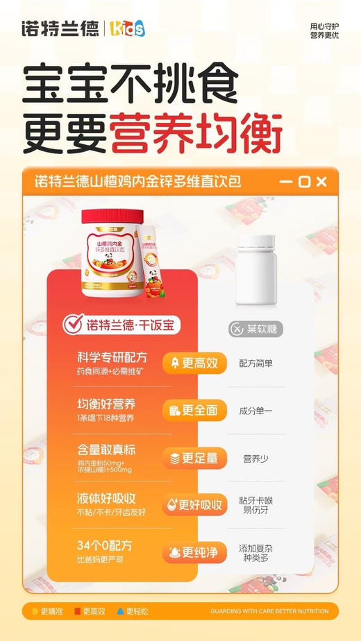诺特兰德【山楂鸡内金锌多维直饮包】
一瓶68元，活动两瓶120元 商品图5