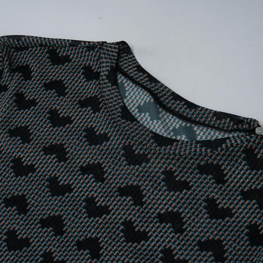 谜底网纱T恤长袖女2025秋季新款复古圆领修身高弹打底衫257MT7712 商品图3