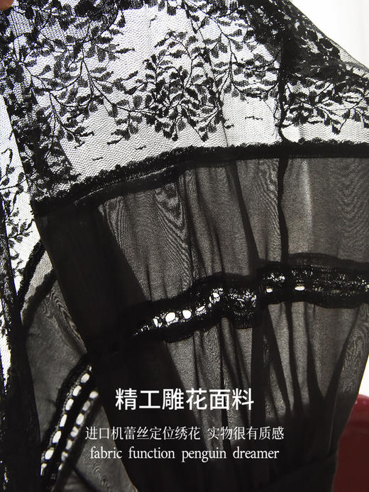 精致小黑裙蕾丝拼接连衣裙秒瘦20斤 商品图9