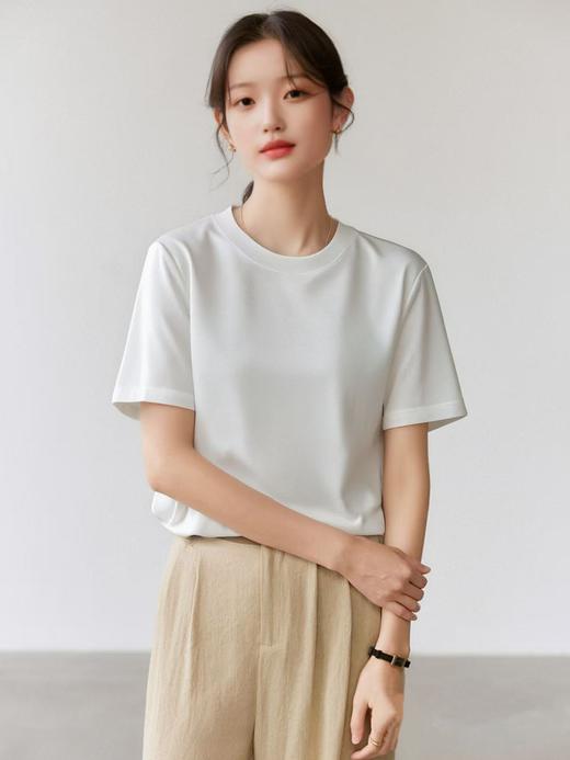 七夕福利-NO退~极简100%棉简约高克重纯白短袖T恤-喜出 商品图0