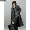 COCOBELLA静奢复古人字纹毛呢外套过膝长款大衣加厚外套WL545 商品缩略图0