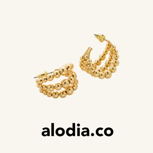 【E24037-g】alodia.co 品牌直发 玄珠月影hoop耳圈耳环 设计感精致小众耳饰925银针RJ136 商品图0