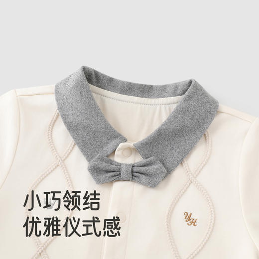 【商场同款】英氏婴儿衣服假两件男童连体衣可爱纯棉男宝外出衣服 商品图2