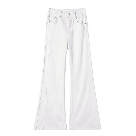 百媚生 天丝微喇牛仔裤女夏季薄款高腰八分微喇裤QYL-9179 商品图4