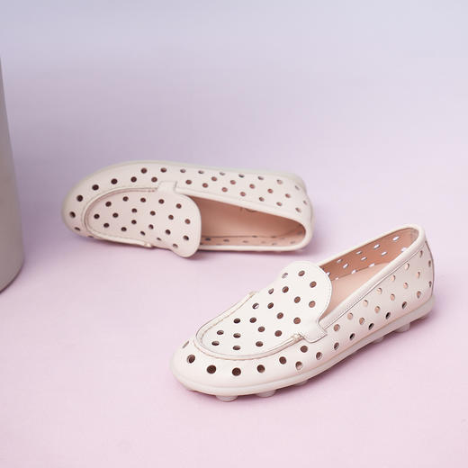 豪麟名鞋AGL女鞋乐福鞋羊皮革D839005白色 商品图2