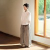 新绽放582朵【黑白灰系列·山本裤】高级灰法国亚麻色织宽松阔腿裤 商品缩略图0