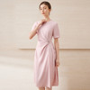 EITIE爱特爱气质圆领不对称压褶收腰A字显瘦连衣裙夏季新款连衣裙B2507678A 商品缩略图2